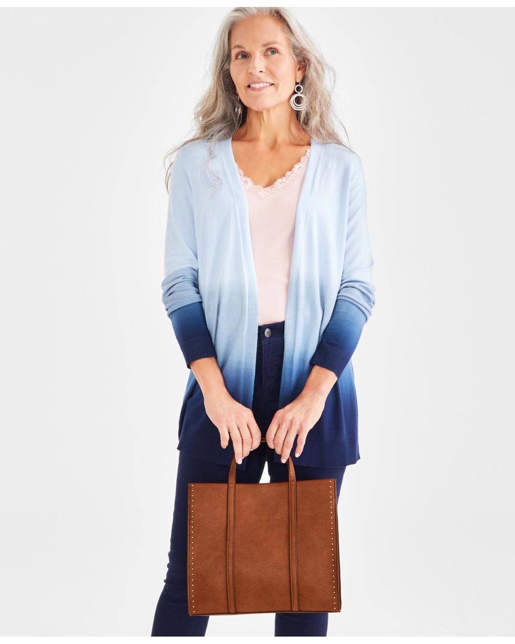 Style & Co. Brown Boxy Medium Tote