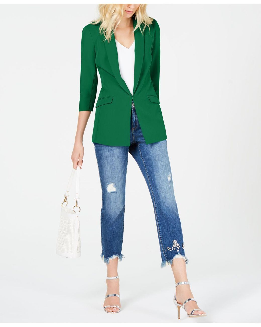 Macys green blazer sale