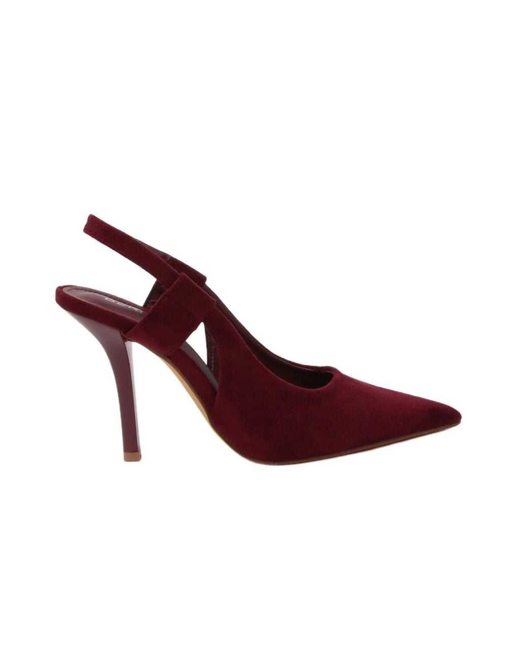 BERNESS Red Euphemie Microfiber Suede Slingback Pumps