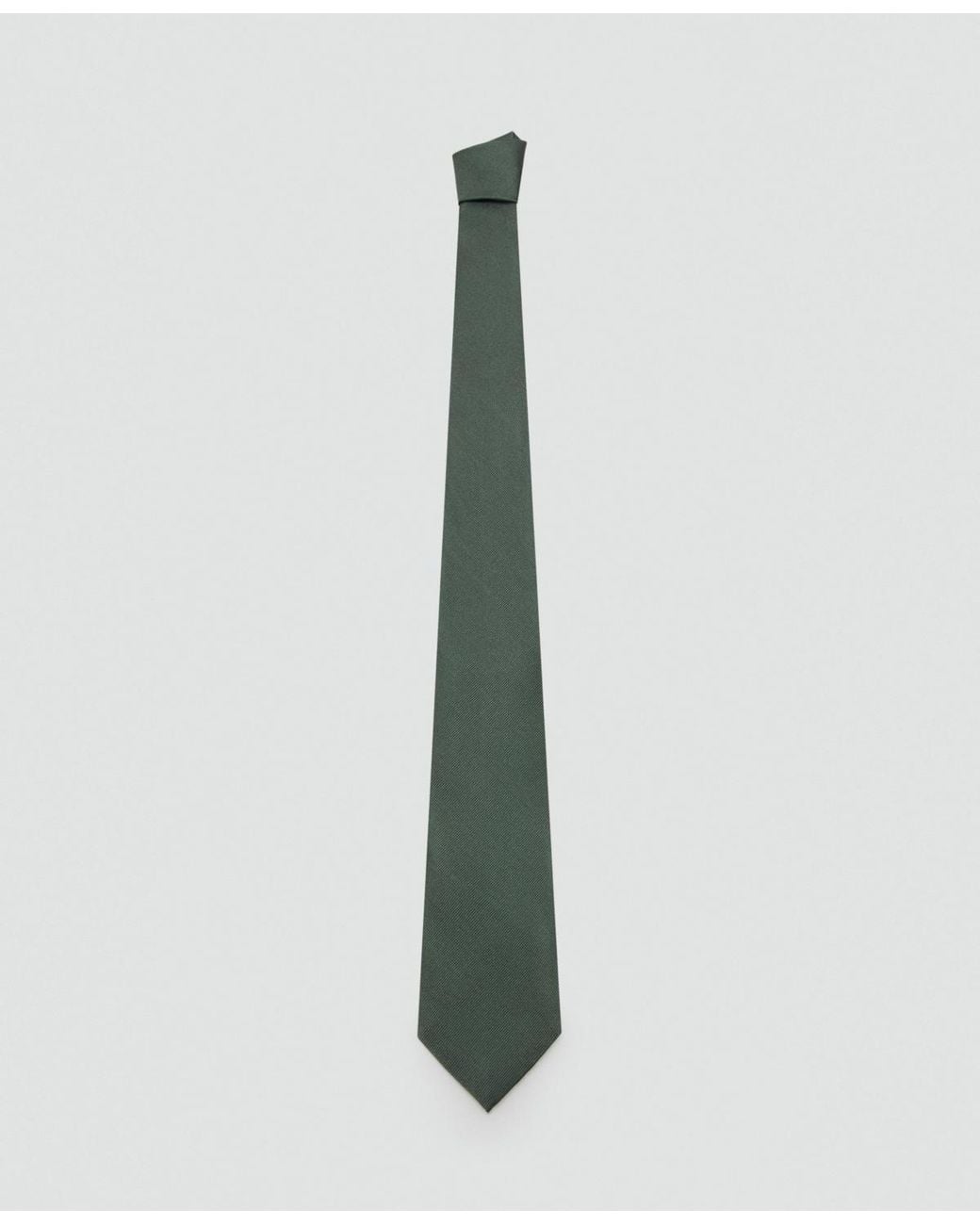 Mango Green Plain Silk Tie for men