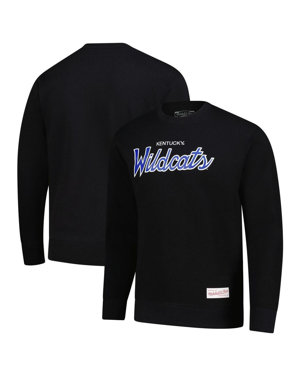 Mitchell & Ness Black Kentucky Wildcats Elite Script Pullover Sweatshirt for men