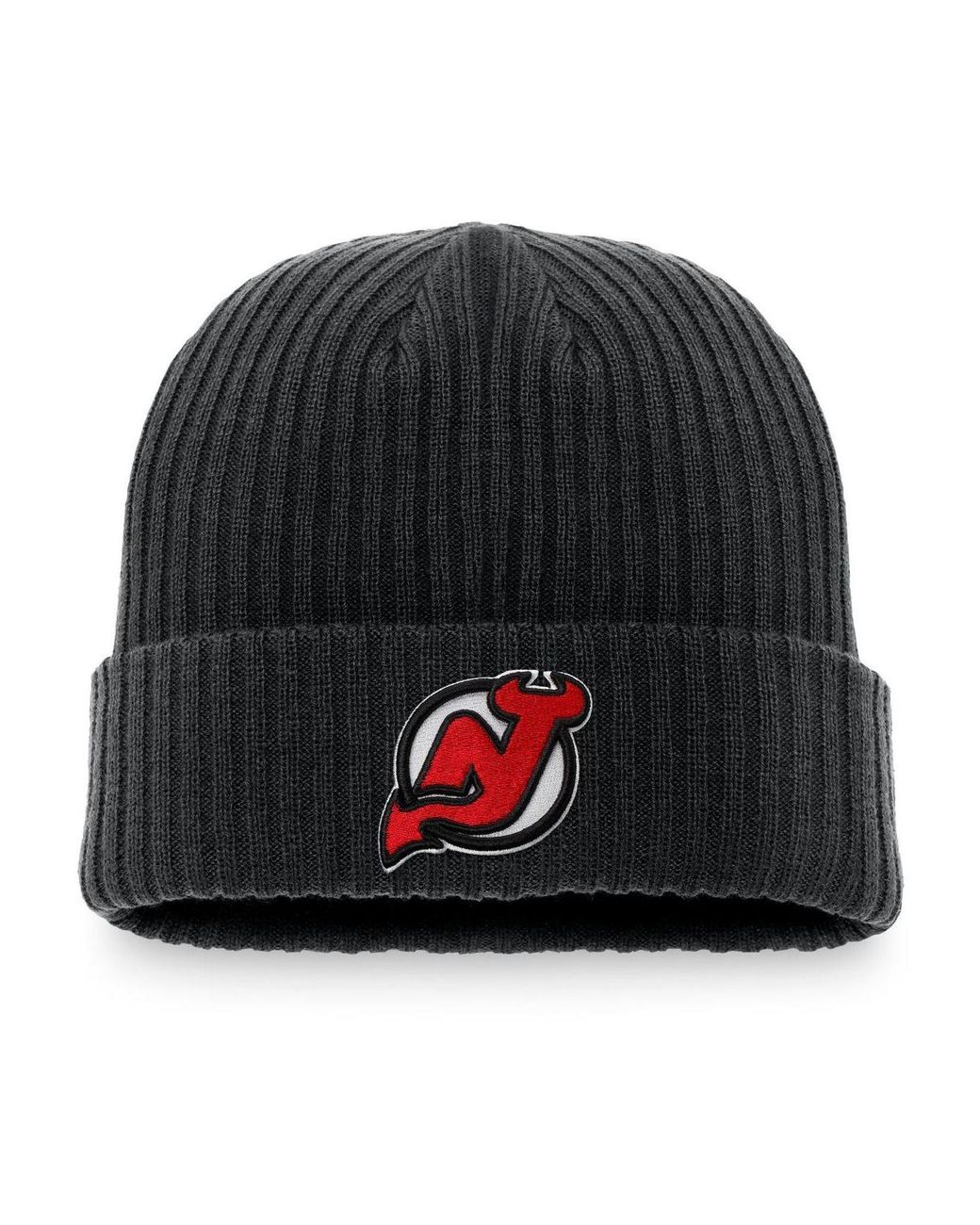 Fanatics Black New Jersey Devils Core Primary Logo Cuffed Knit Hat for