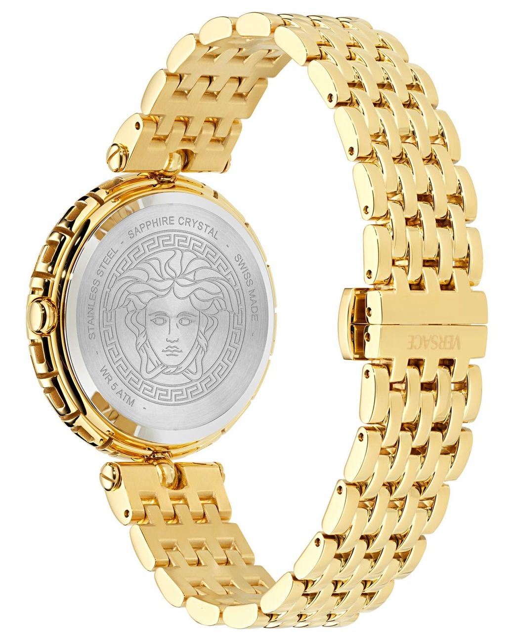 Versace Metallic Swiss Medusa Heritage Gold Ion Plated Bracelet Watch 38mm