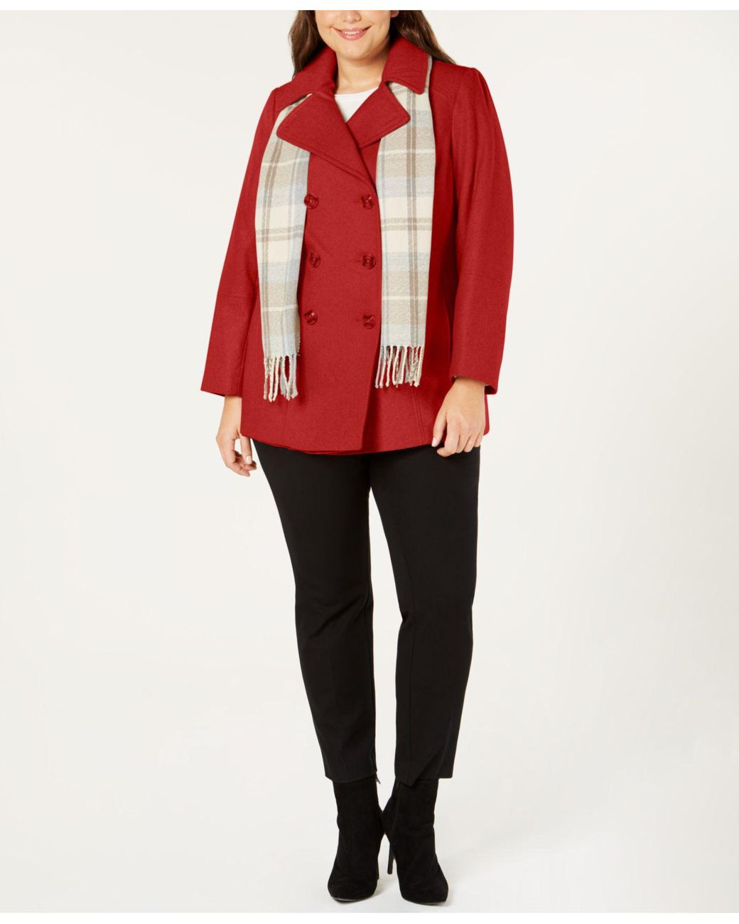 women's plus size peacoat with hood