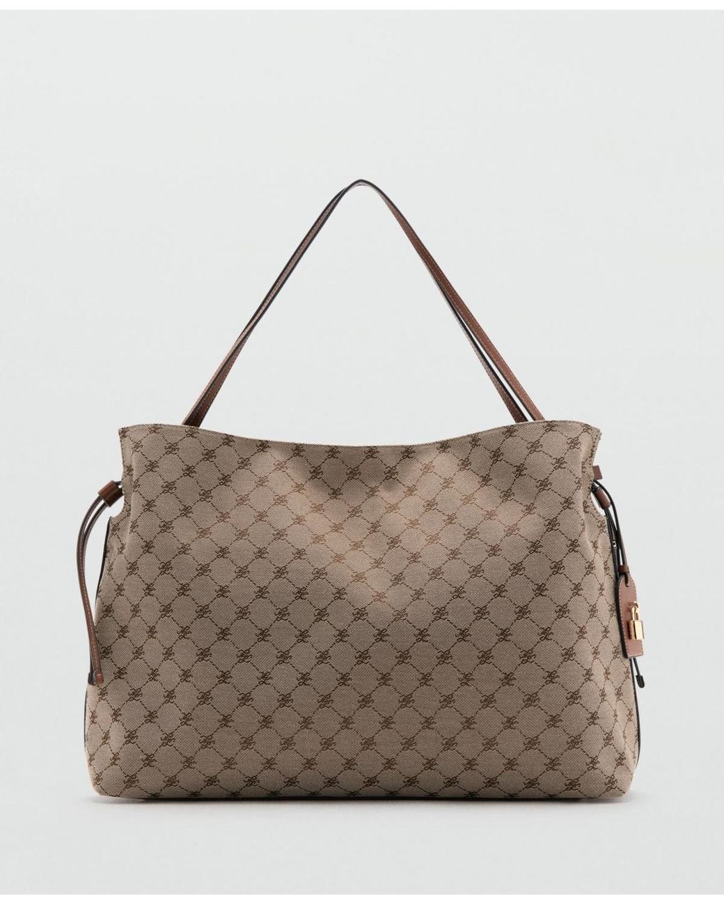 Mango Gray Jacquard Bucket Bag
