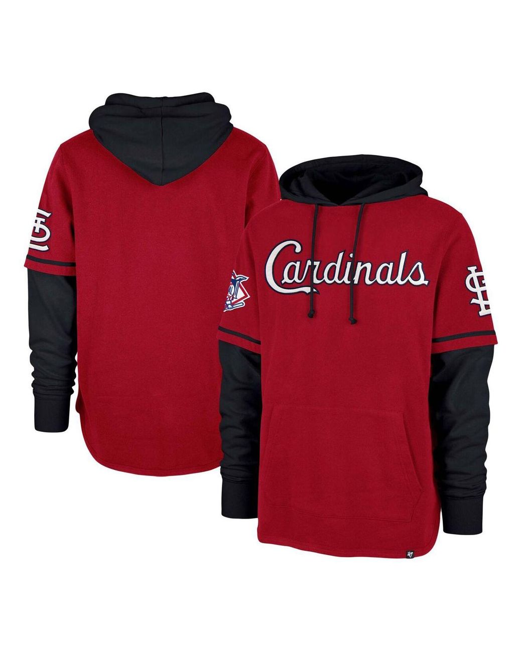 47 Brand Red St. Louis Cardinals Trifecta Shortstop Pullover Hoodie for ...