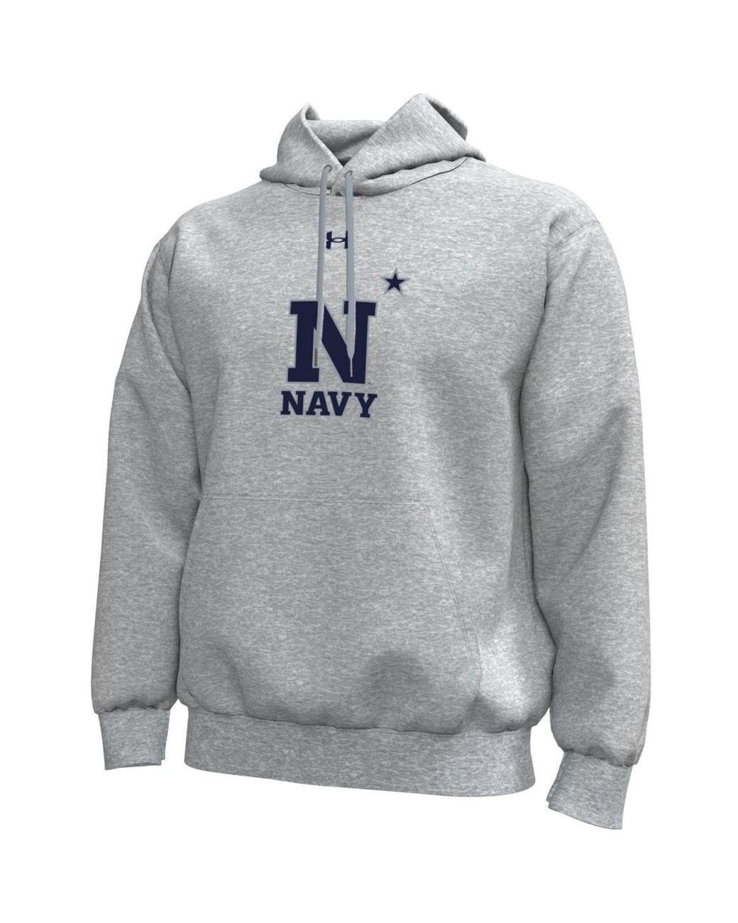 Under Armour Navy Midshipmen Core Icon Fleece Pullover Hoodie in Gray ...