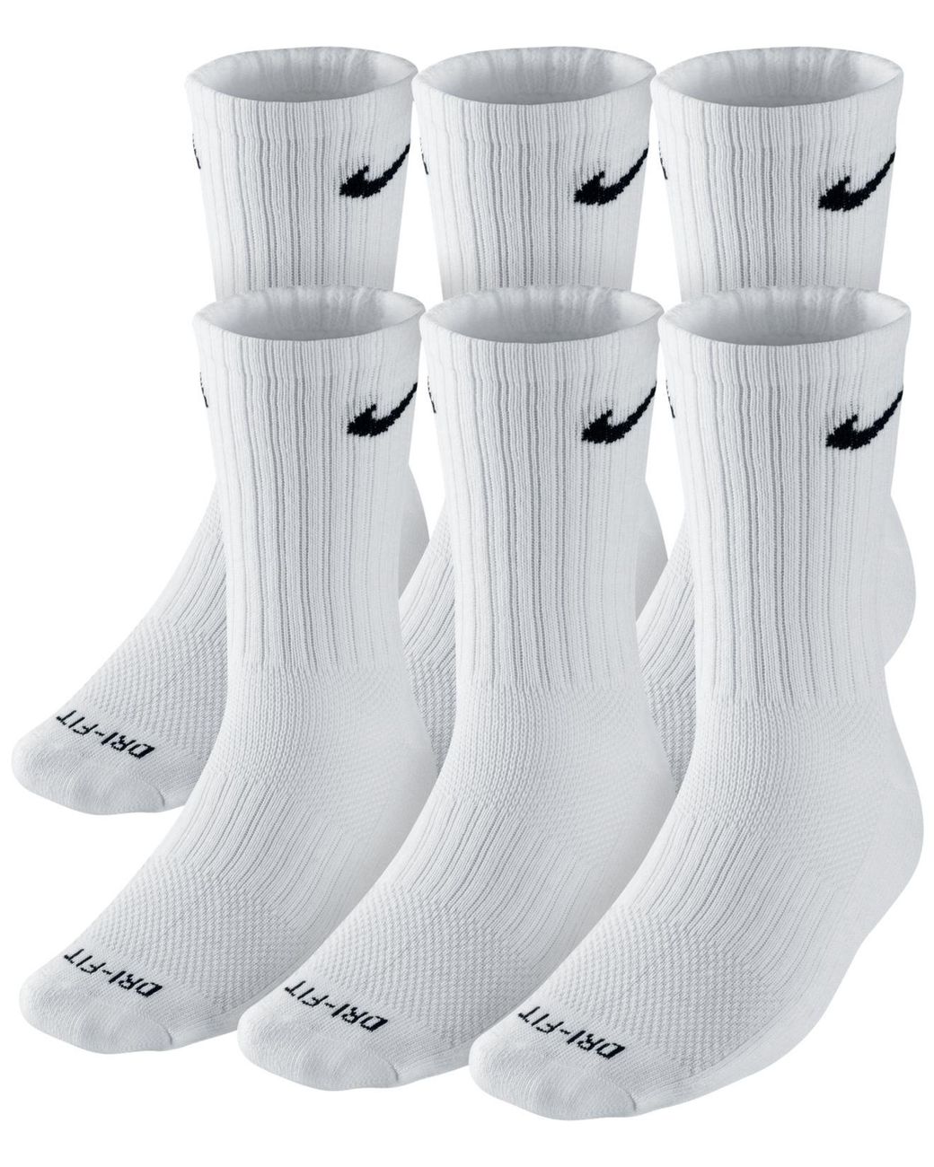 Nike Synthetic Socks, Dri Fit Crew 6 Pairs in White for Men - Save 23% - Lyst
