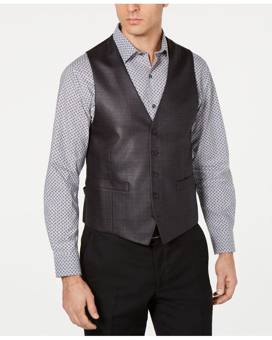 Cole Reaction Synthetic Ready Flex Slimfit Performance Stretch Suit Vest in Black for