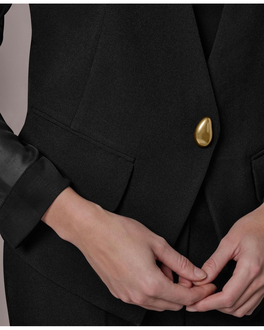 Donna Karan Gray One-button Jacket