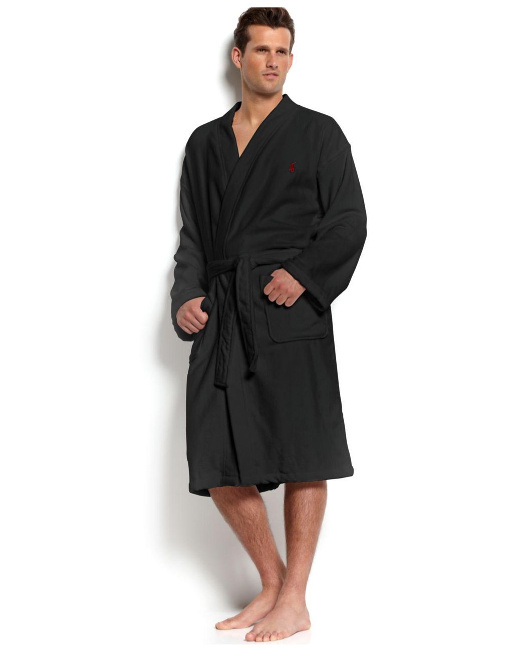 Polo Ralph Lauren Cotton Kimono Robe in Black for Men Lyst