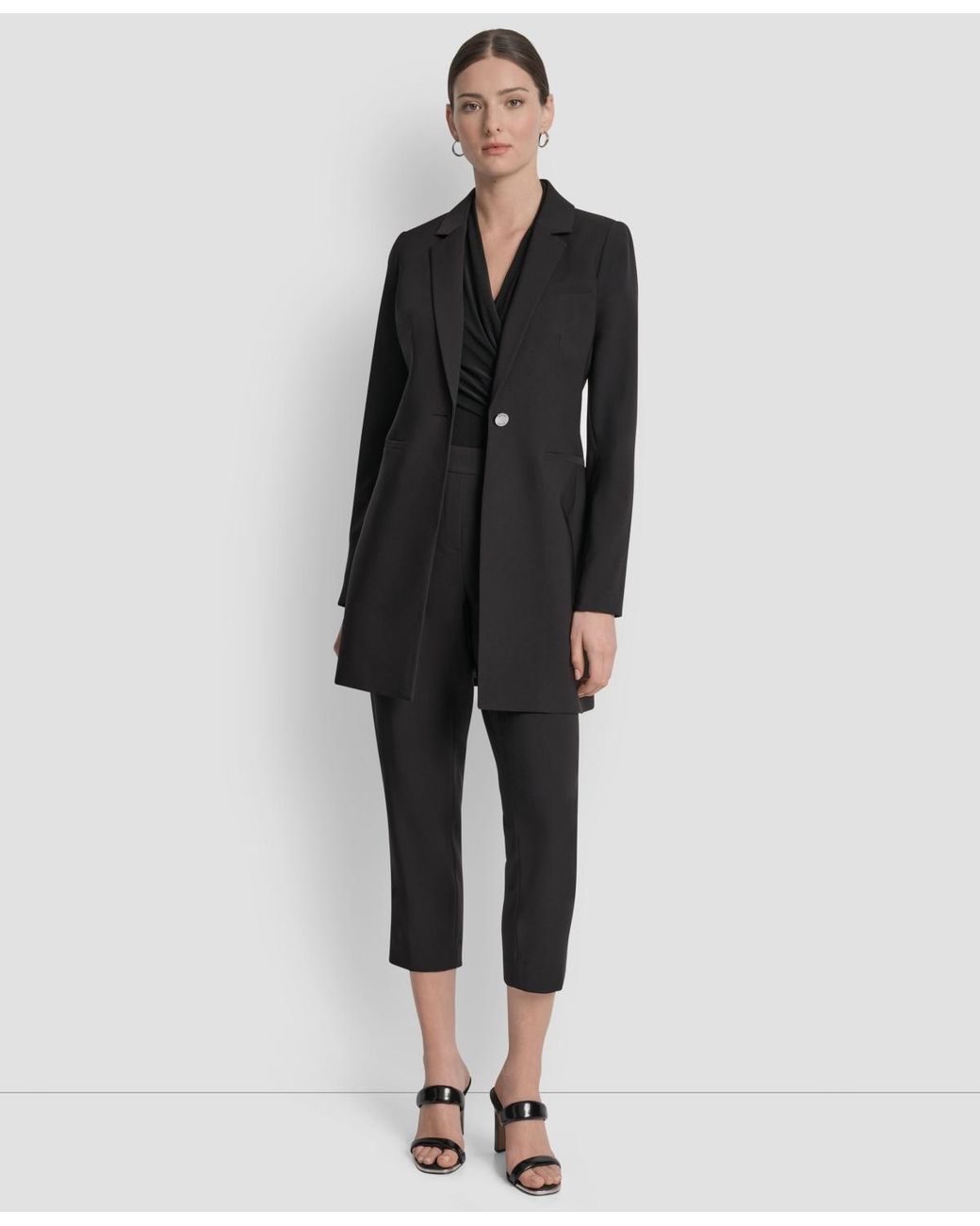 DKNY Black Single-button Long-sleeve Blazer