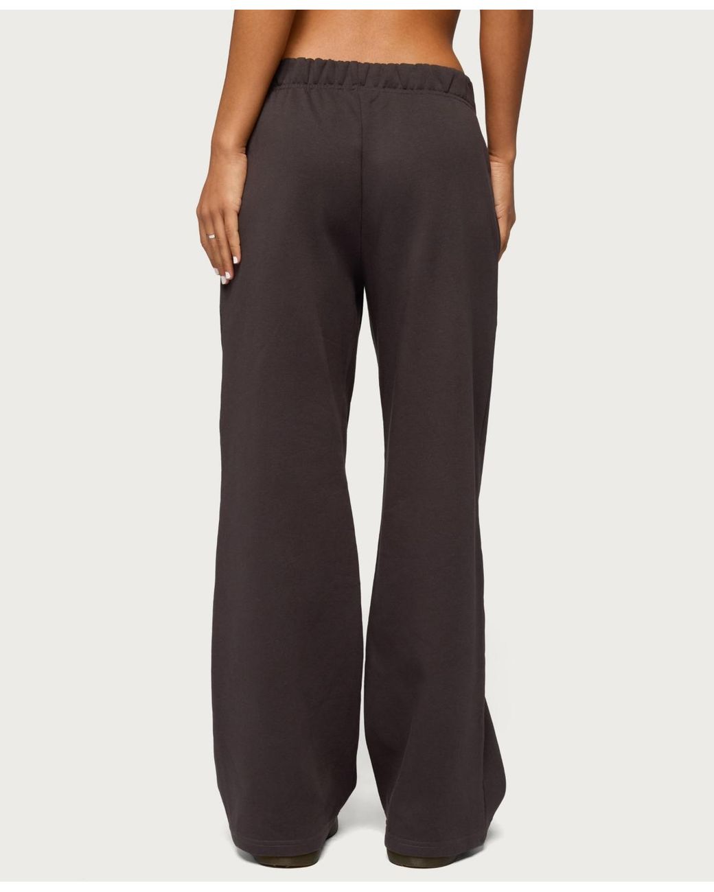 Edikted Black Basic Girl Wide Leg Sweatpants