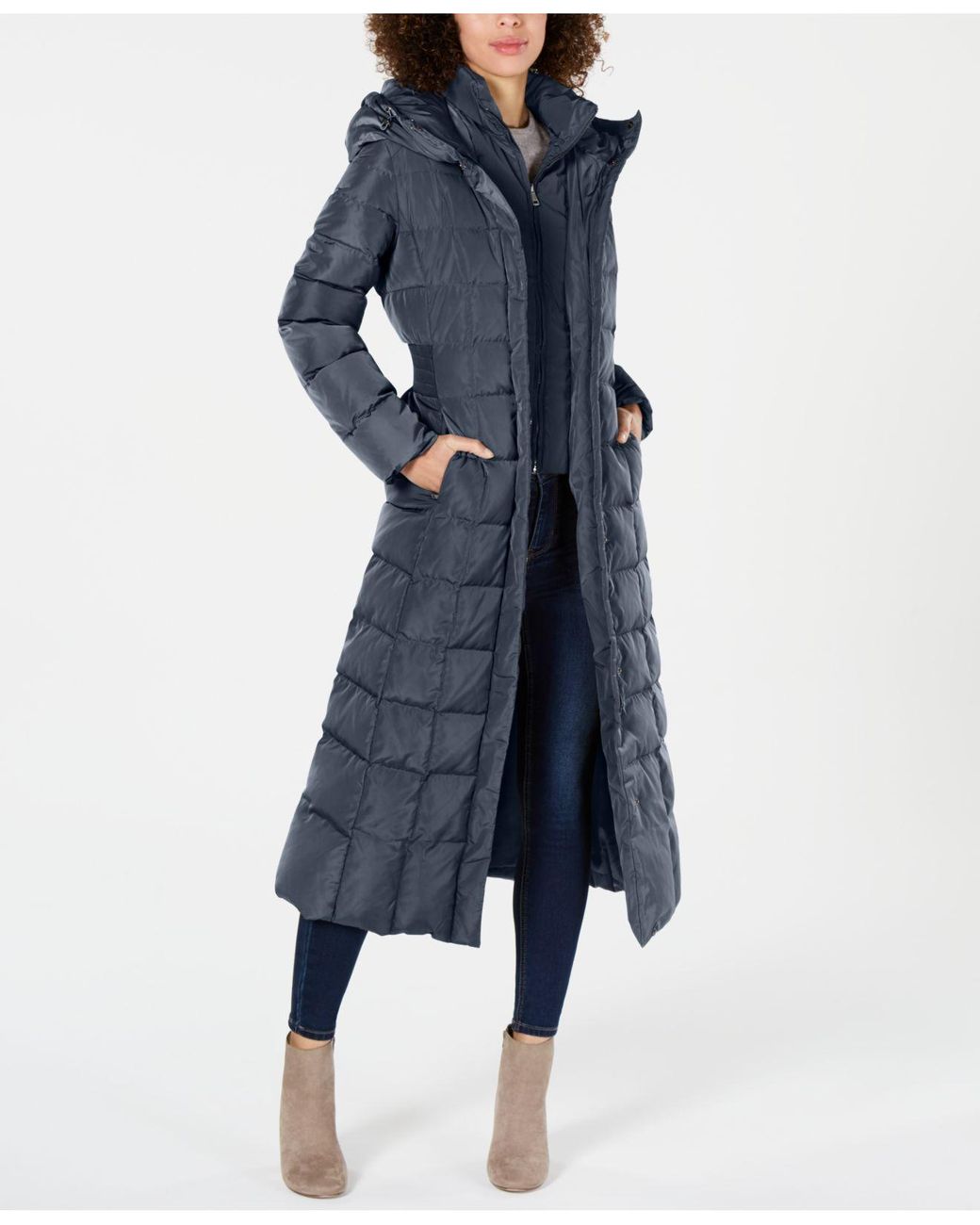 down maxi puffer coat