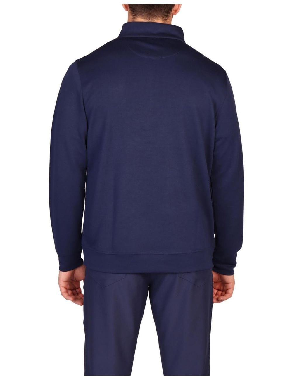 Tailorbyrd Blue Modal Quarter Zip for men