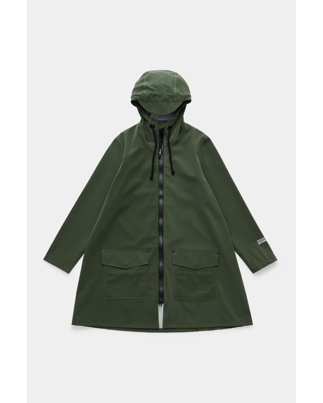 Stutterheim Green Mosebacke Patch Matte Raincoat