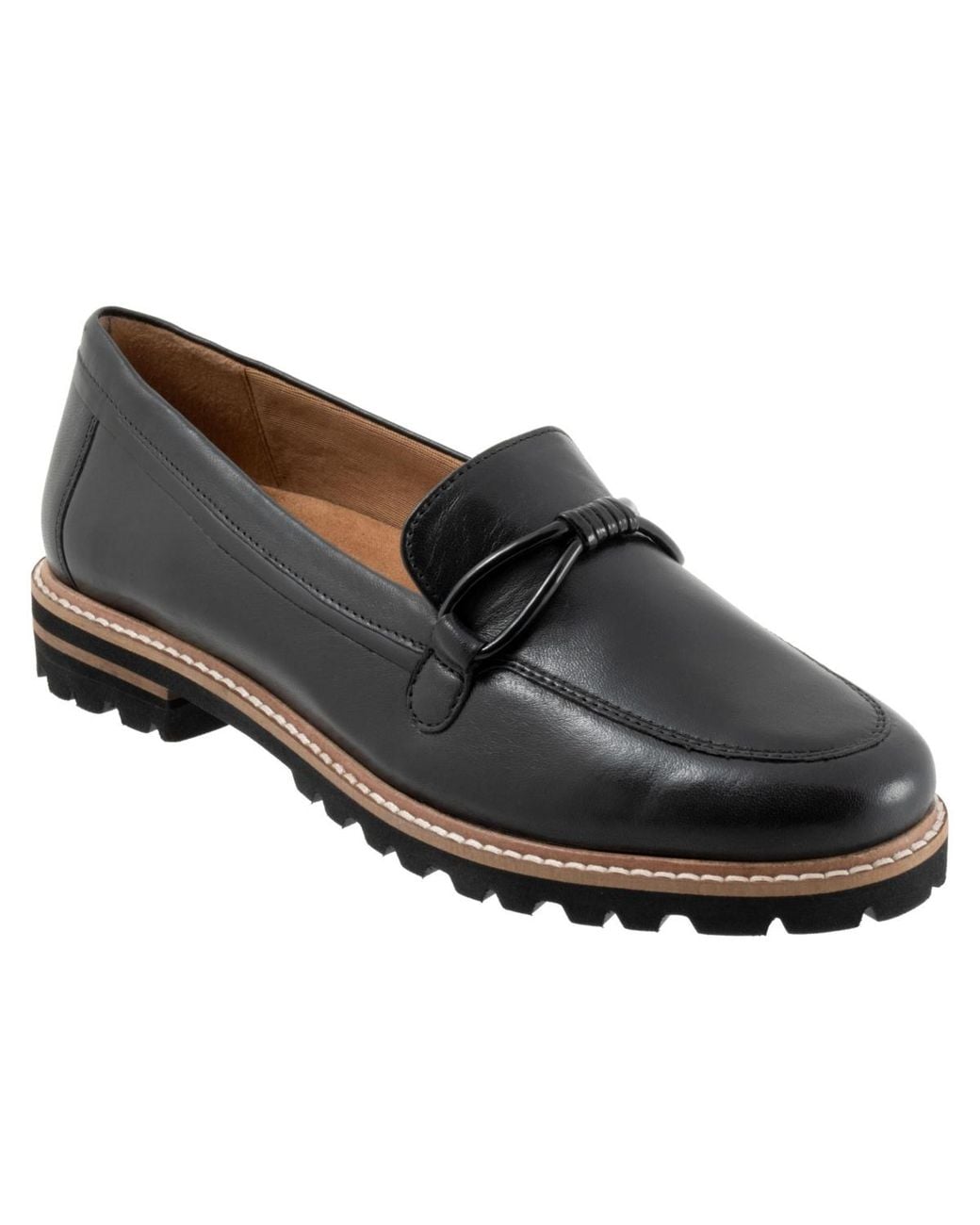 Trotters Black Fiora Flat