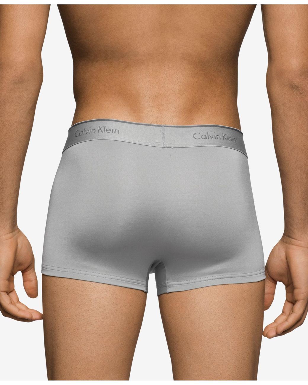 Calvin Klein Nb1289 Microfiber Stretch Low Rise Trunks in Gray for