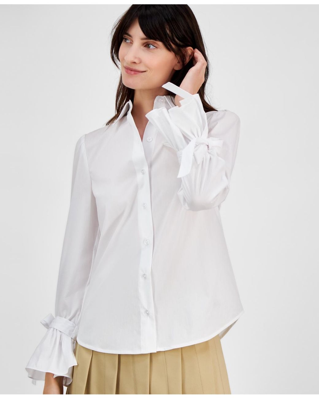 BIBIY ANNE RIBBON BLOUSE WHITE