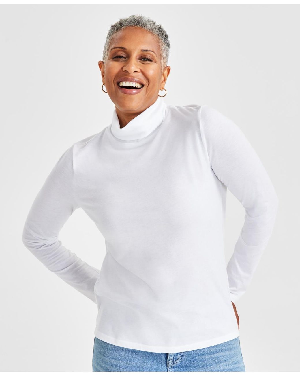 Petite hot sale white turtleneck