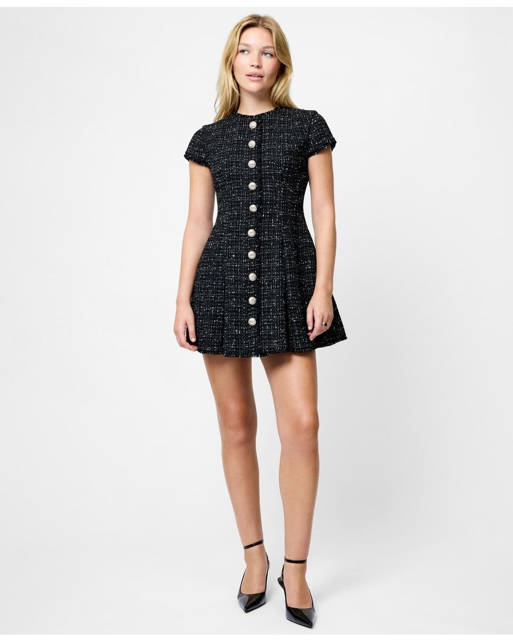 open lace back dress French Connection Paulette Embroidered Dress