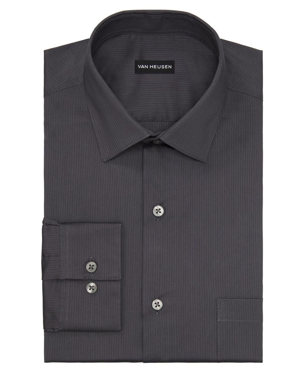 slim fit dress slacks Van Heusen Regular Fit Ultra Wrinkle Free Stretch FLEX Solid Dress Shirt in  Blue Frost