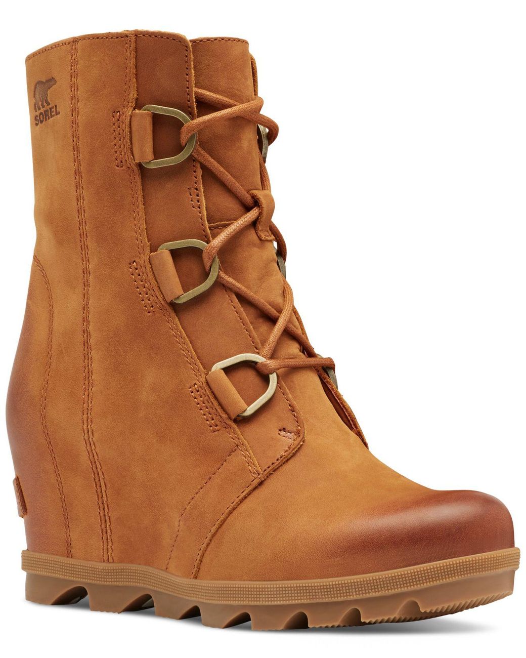 Sorel Leather Joan Of Arctic Wedge Booties in Brown - Lyst