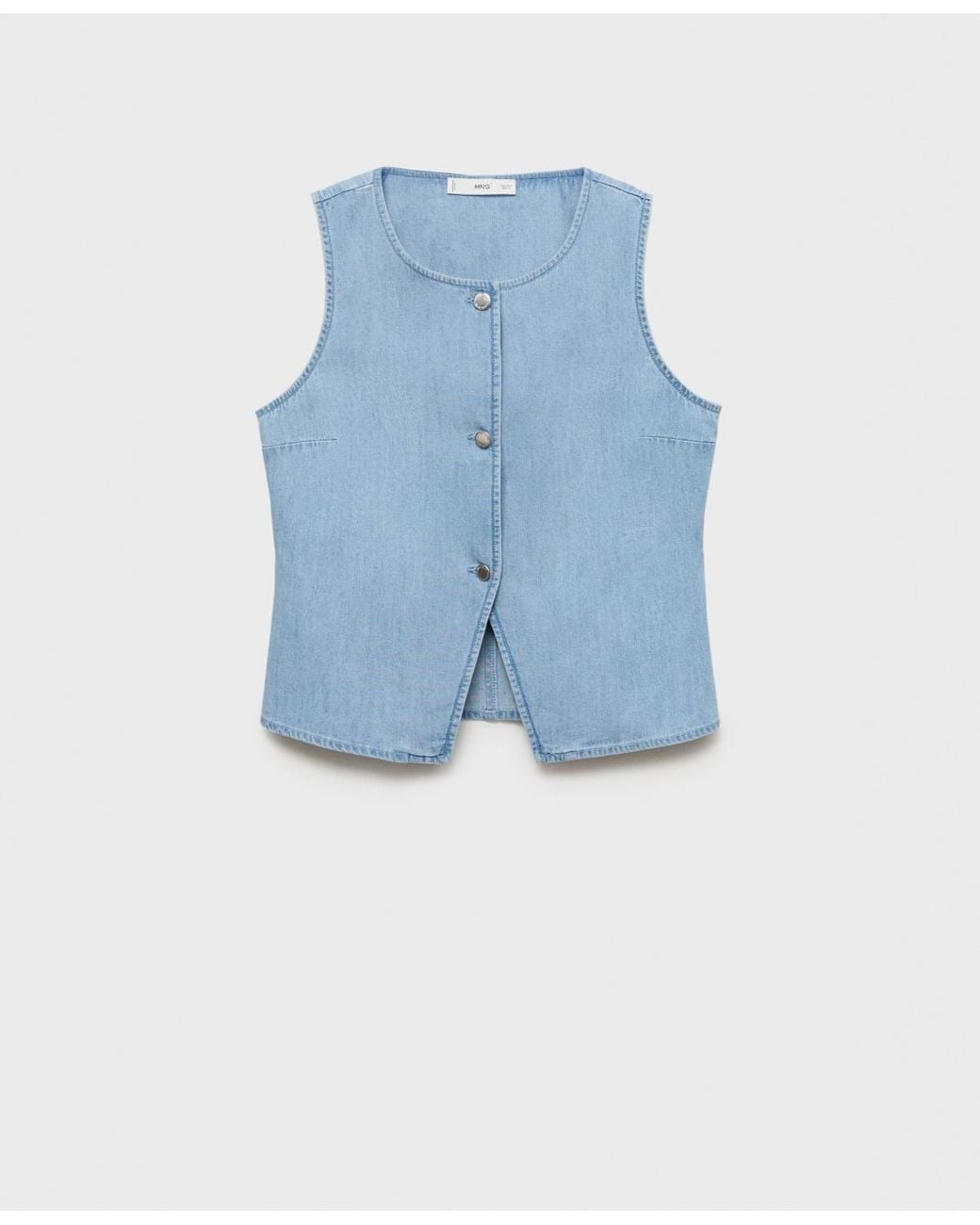 Mango Blue Buttoned Denim Gilet