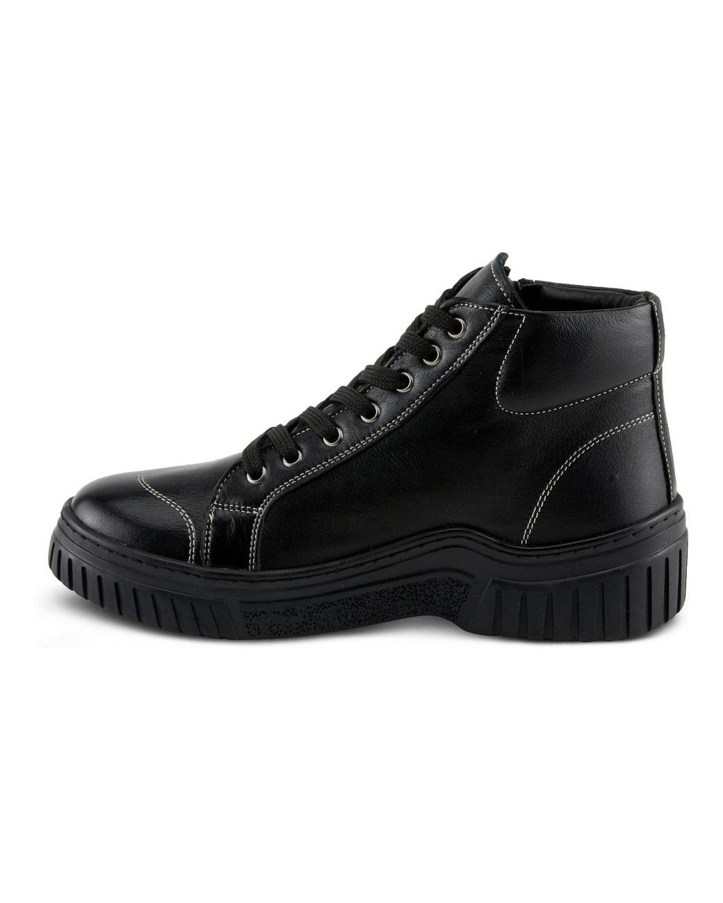Spring Step Black Loeva Leather High-top Sneaker Boot