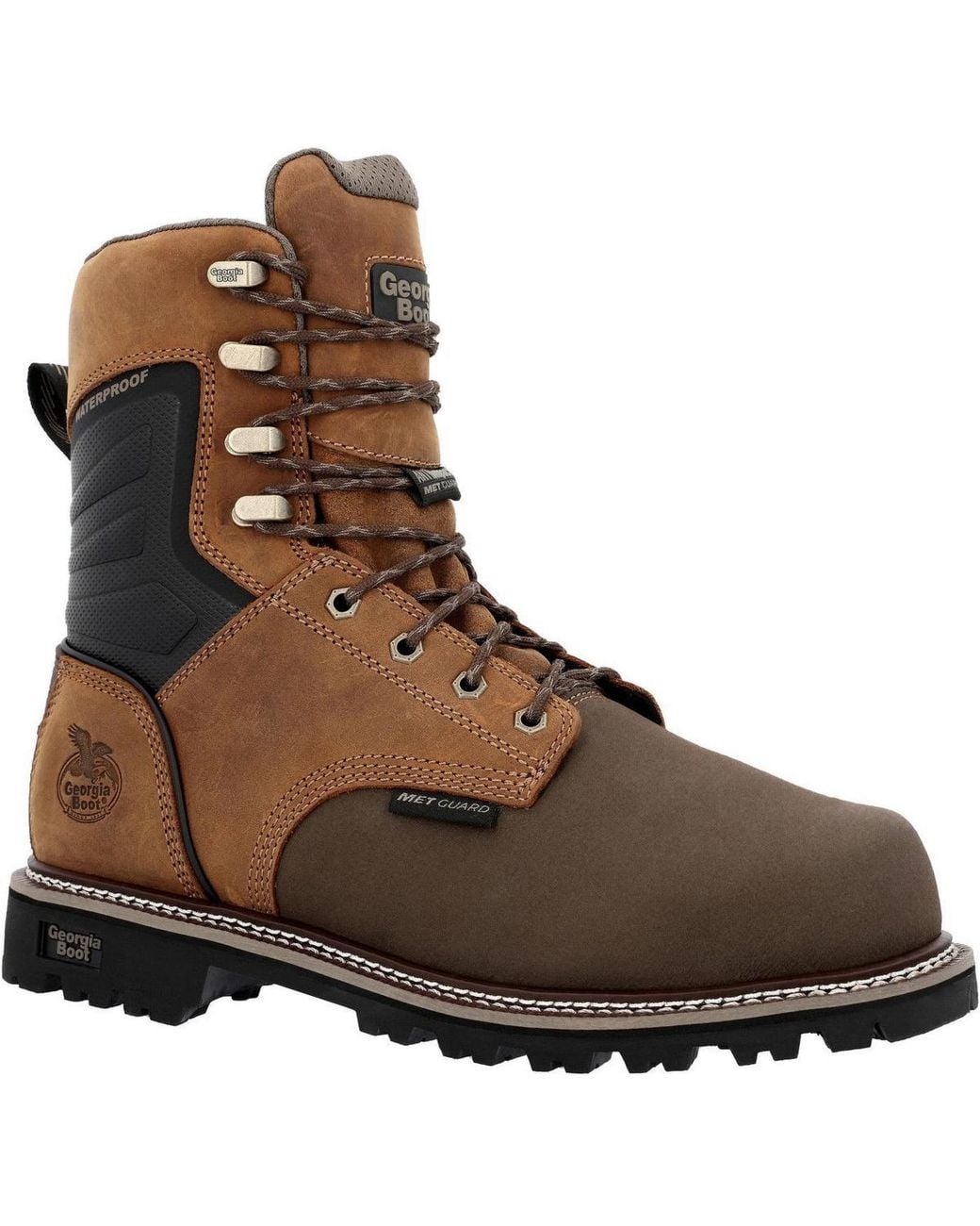 Georgia Boot Brown Brute Composite Toe Met Guard Waterproof Work Boot for men