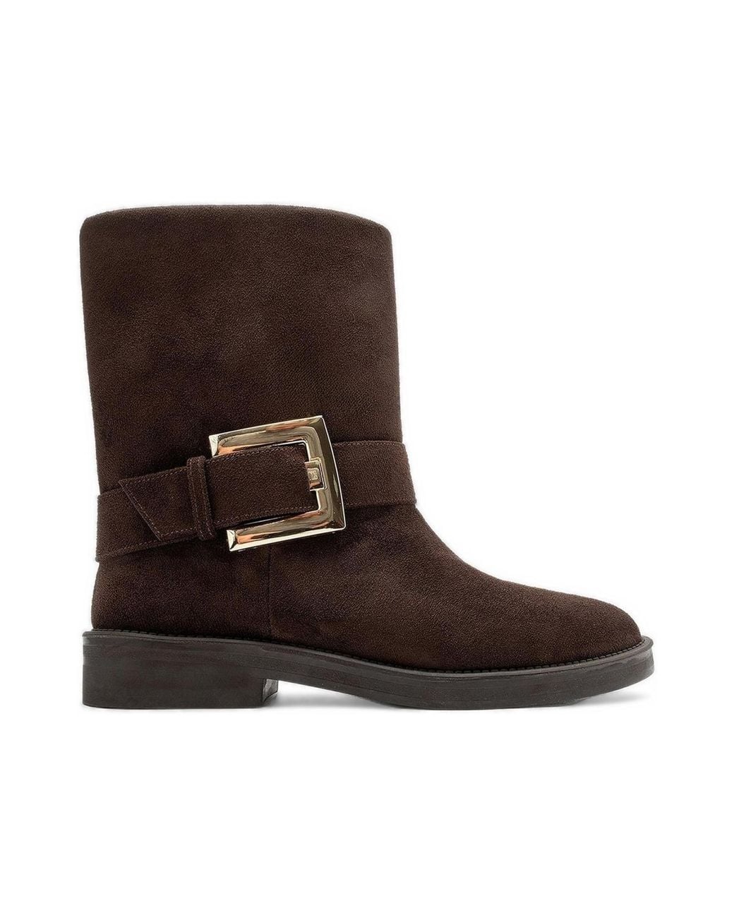 Prologue Shoes Davie Buckled Block-heel Faux Leather Ankle Boots in ...