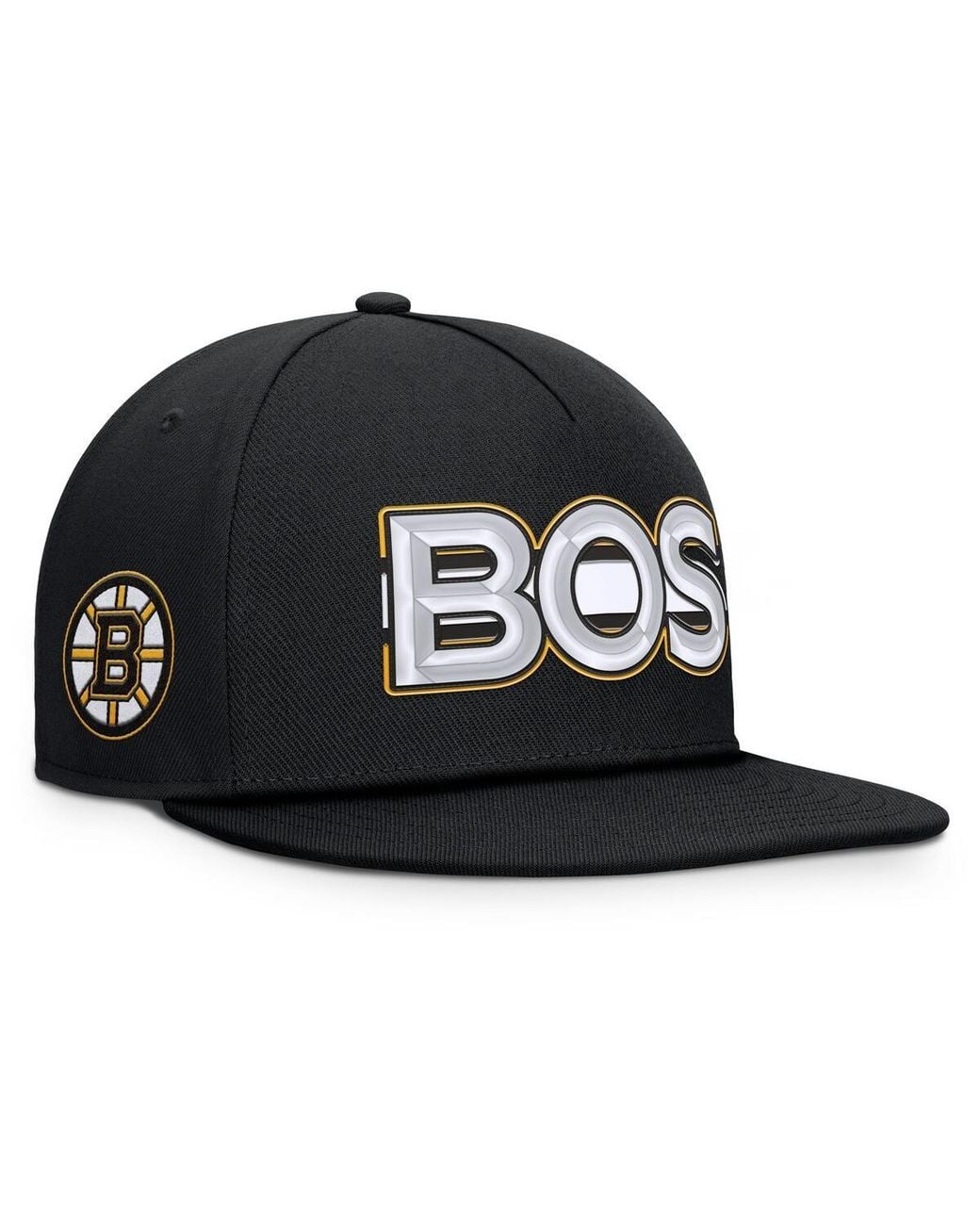 Fanatics Black Boston Bruins Authentic Pro Rink Team Code Snapback Hat for men
