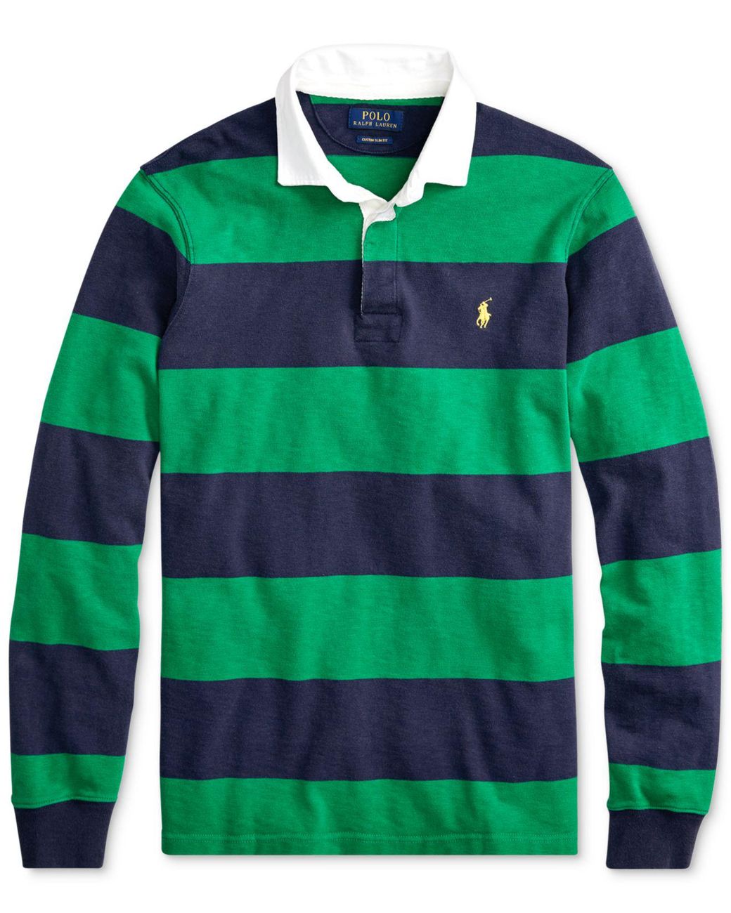 Polo Ralph Lauren Iconic Striped Rugby Polo Shirt in Green for Men | Lyst