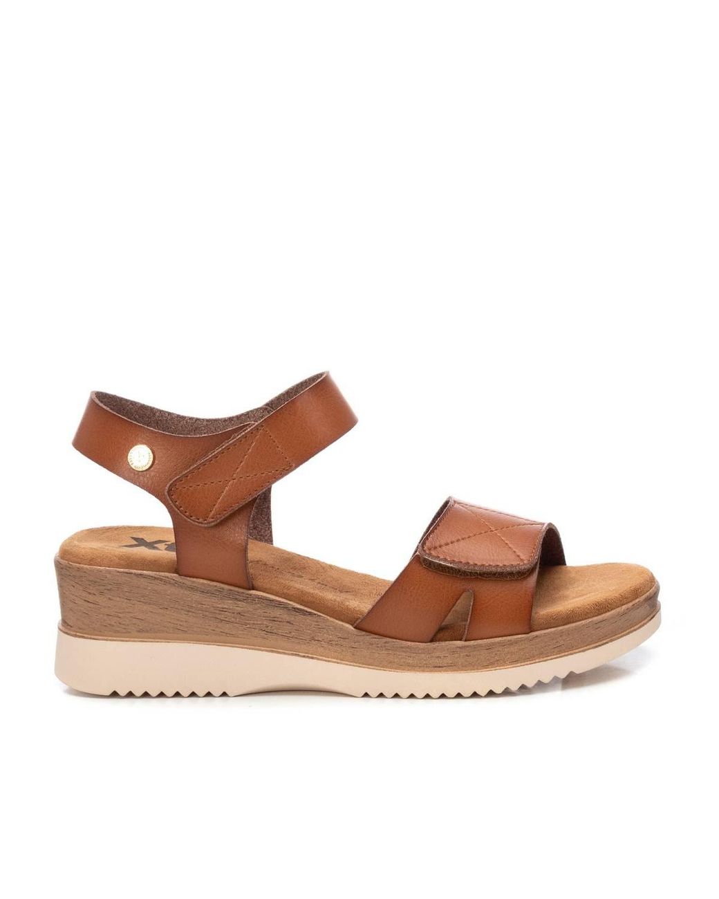 Xti Brown Low Wedge Sandals By