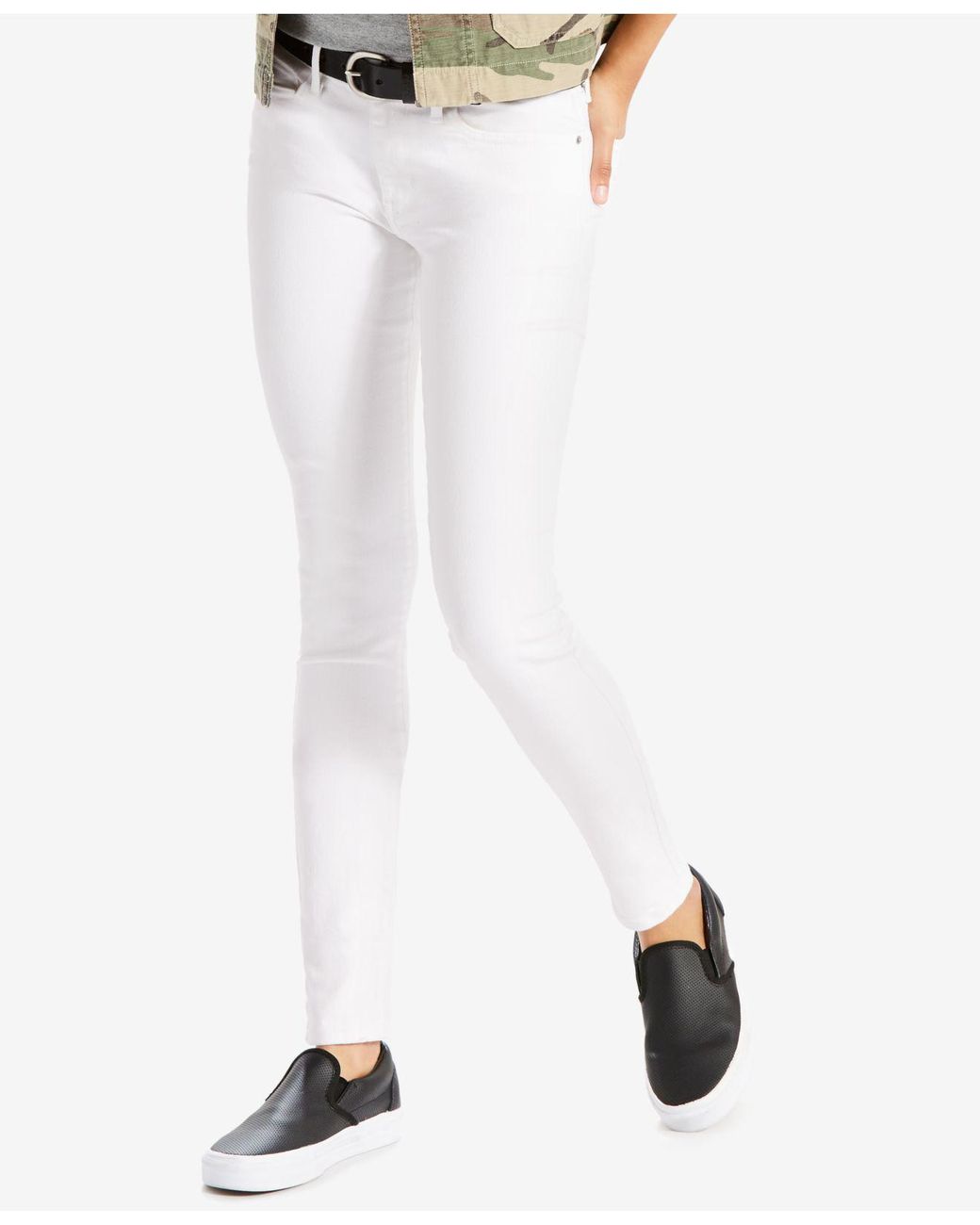 Levi's 711 Skinny Jeans in White | Lyst