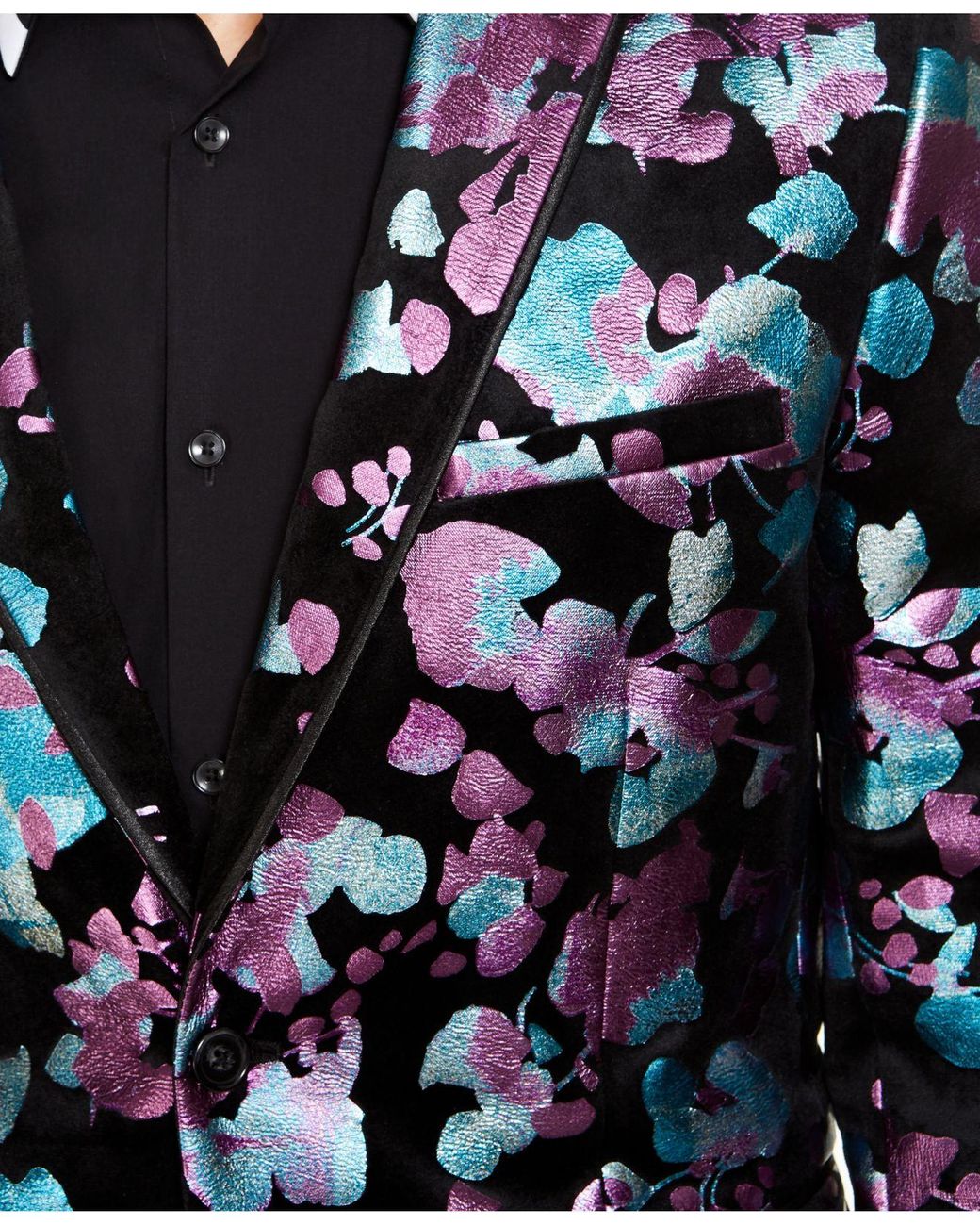 Mens slim sale fit floral blazer