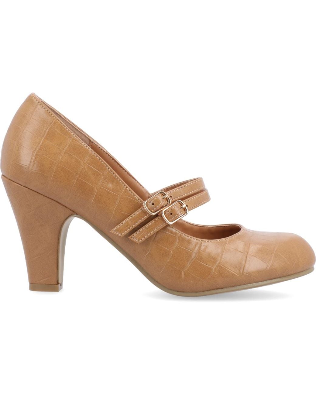 Journee Collection Brown Windy Double Strap Mary Jane Pumps
