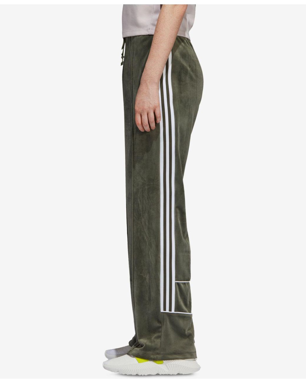 adidas Originals Velvet Three-stripe Track Pants in Green | Lyst