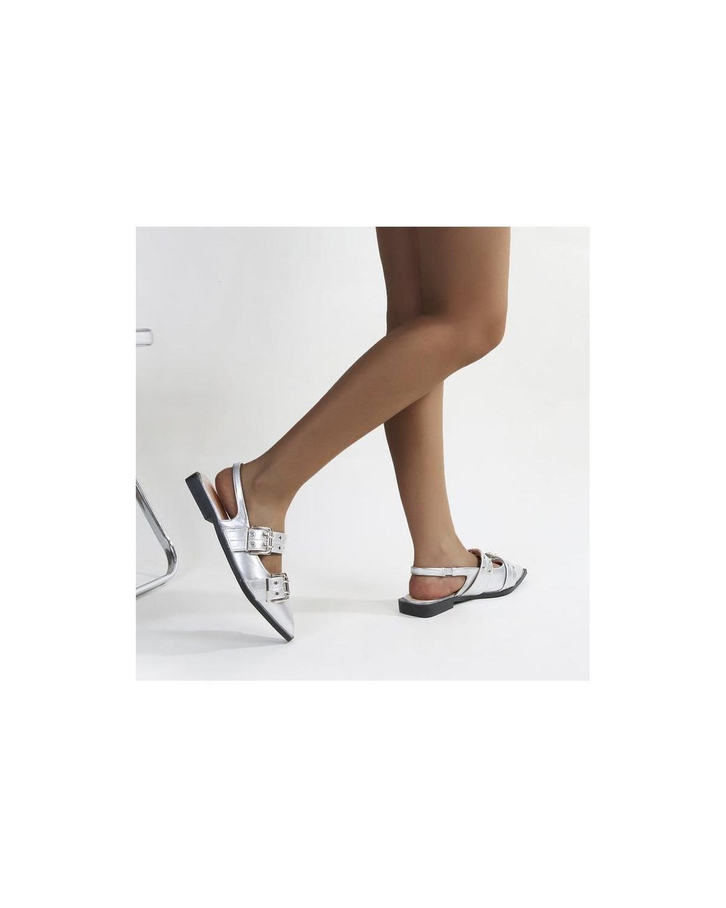 BERNESS White Addison Slingback Flats