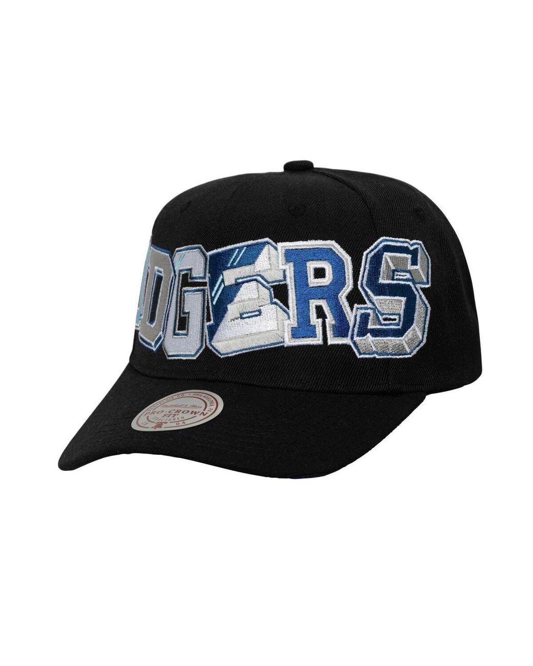 Mitchell & Ness Black Los Angeles Dodgers Hyper Type Pro Crown Snapback Hat for men