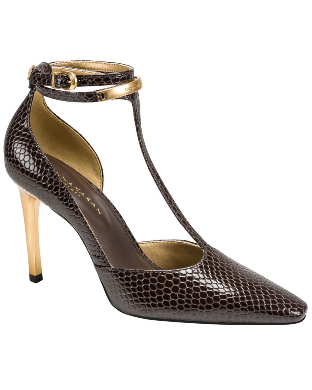 Donna Karan Metallic Samuel T-strap Pumps