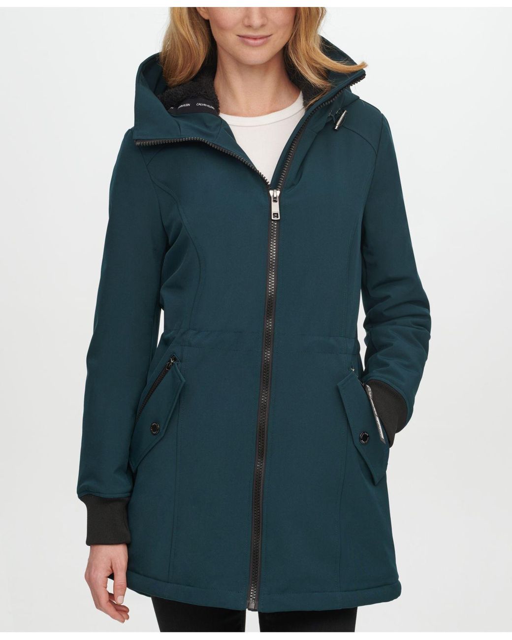 calvin klein hooded anorak raincoat