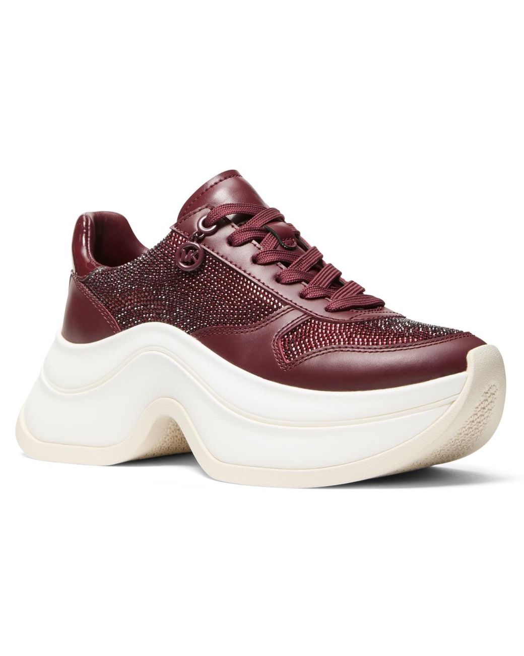 Michael Kors Mk Arla Metallic Leather Trainer in Purple Lyst
