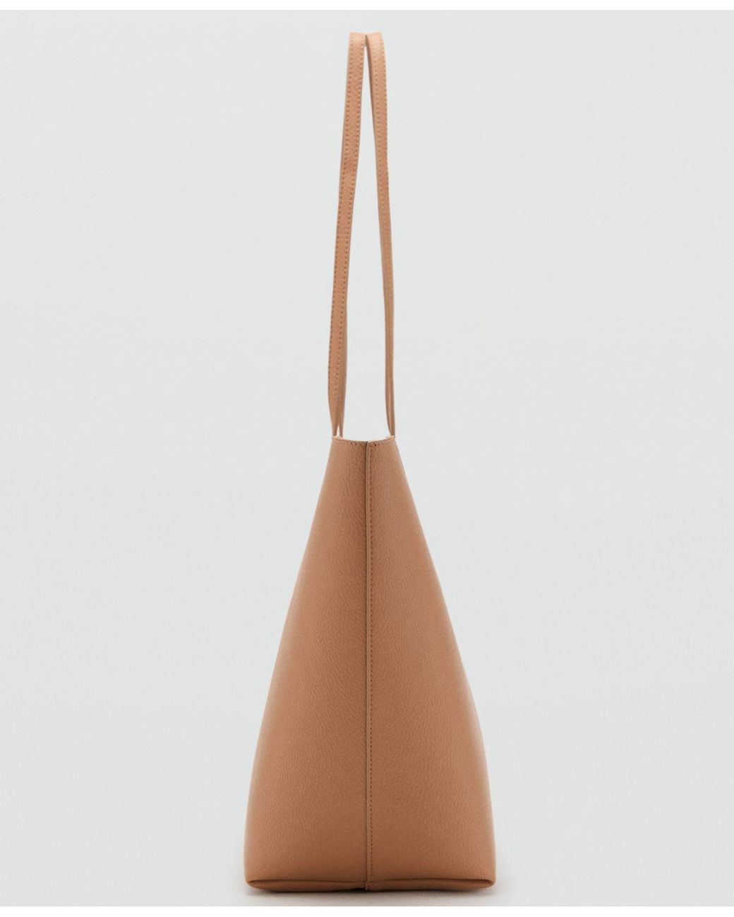 Mango Brown Double Handle Shopper Bag