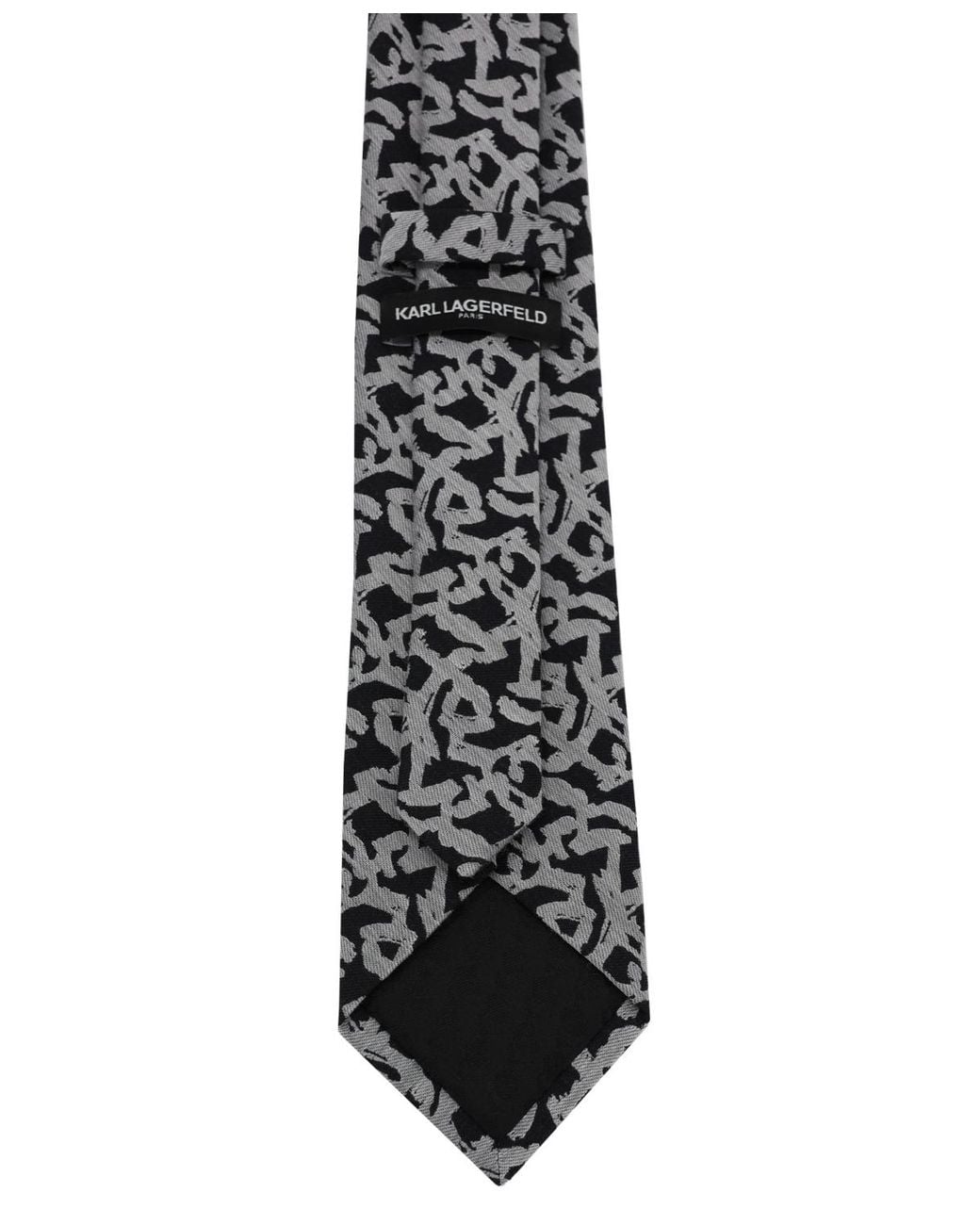 Karl Lagerfeld Black Pattern Classic Tie for men