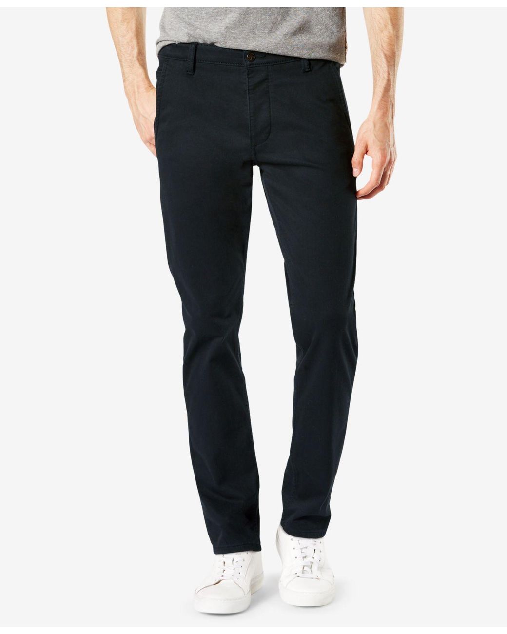 Dockers Alpha Supreme Flex Tapered Fit Khaki Pants in Black for Men | Lyst