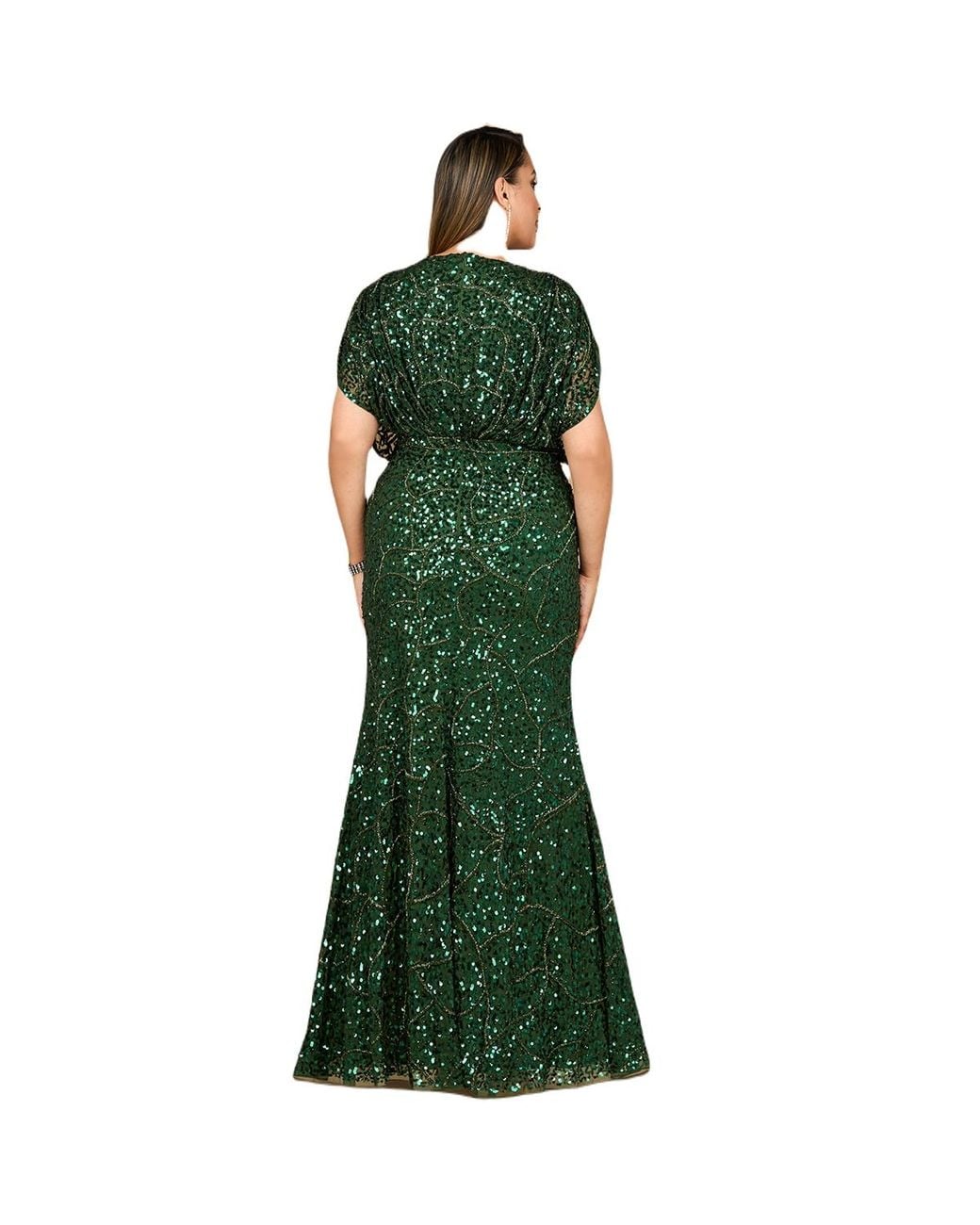 Lara Green Beaded Gown