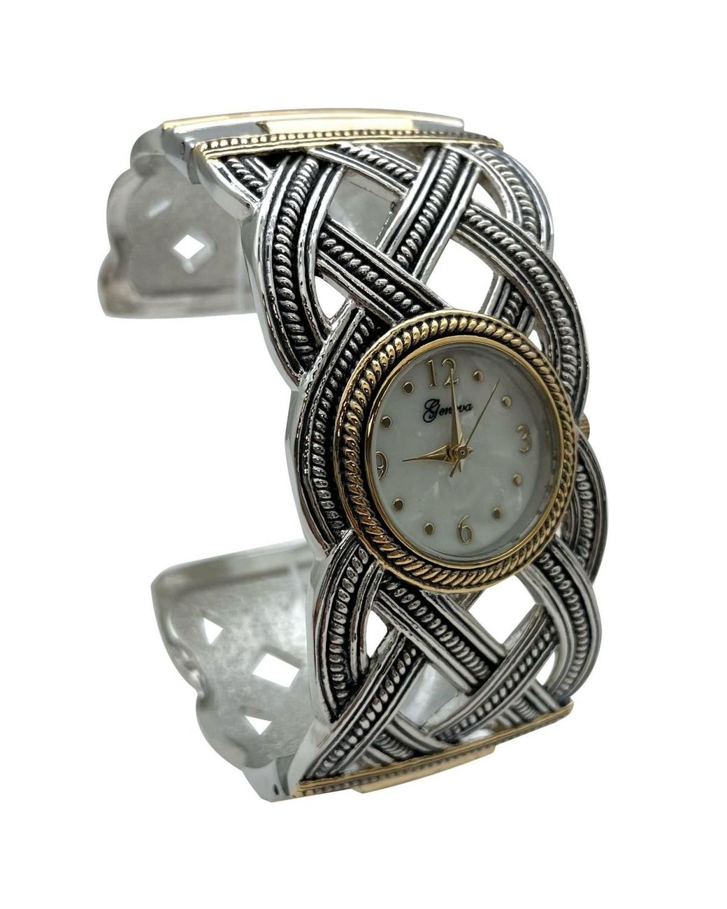 Olivia Pratt Gray Braided Details Elegant Bangle Watch