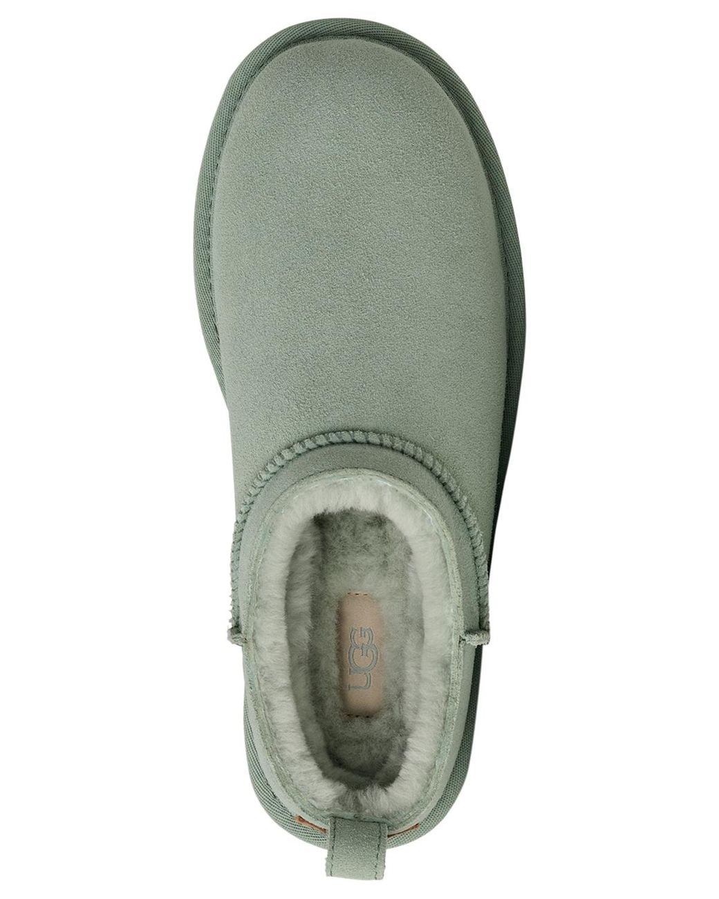 Ugg Green Classic Micro Pull Tab Round Toe Booties