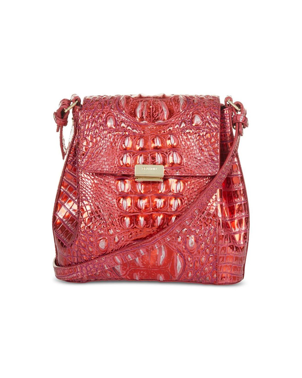 Brahmin Melbourne Margo Embossed Leather Crossbody in Red Lyst